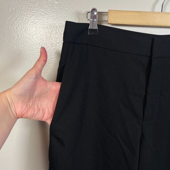 Vince Wide Leg Cropped Pants Size 10 Black Wool Blend Career Work Office - Picture 6 of 12